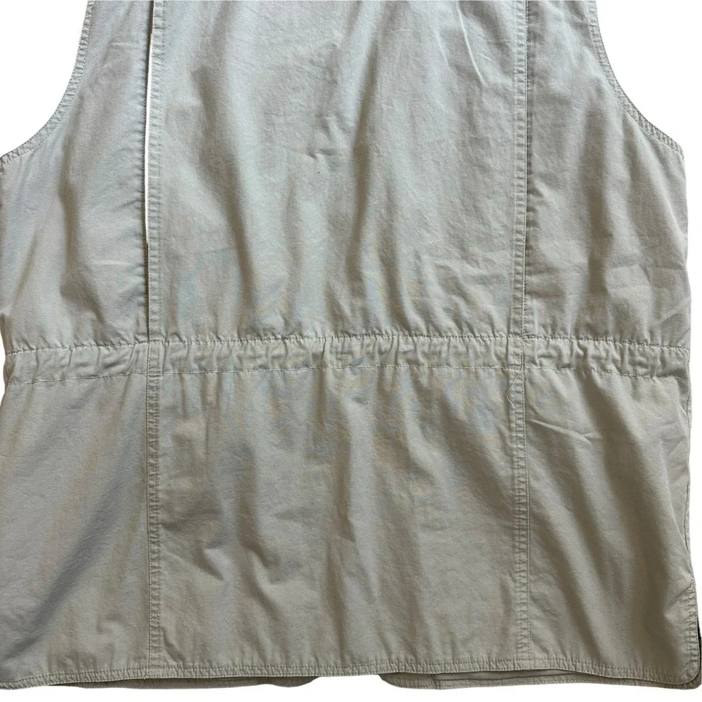 VTG Eddie Bauer Voyager Vest 2919 Men's Size Large Beige 100% Heavyweight Cotton